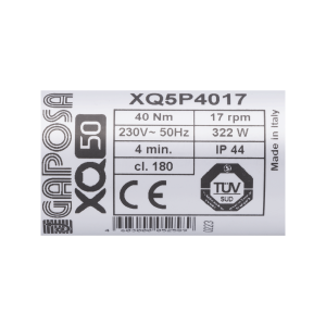 Etiquette signalétique de moteur de volet roulant filaire GAPOSA XQ5P4017