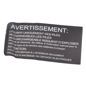 Etiquette d'avertissement des risques du chargeur de batteries pour volets roulants solaires GAPOSA