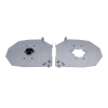 Flasques acier galvanisé de 180 x 180mm pour volet roulant traditionnel avec moteur à droite