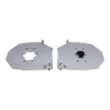 Flasques acier galvanisé de 180 x 180mm pour volet roulant traditionnel avec moteur à gauche