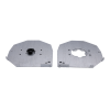 Flasques acier galvanisé de 225 x 225mm pour volet roulant traditionnel avec moteur à droite