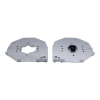 Flasques acier galvanisé de 225 x 225mm pour volet roulant traditionnel avec moteur à gauche
