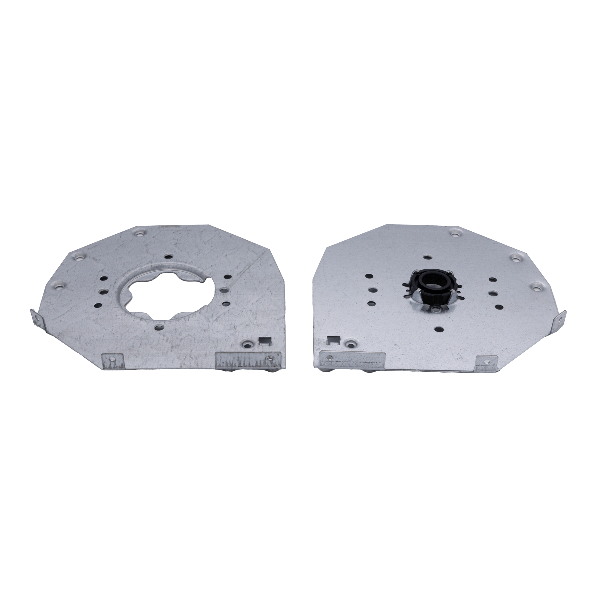 Flasques 225mm pour volet roulant traditionnel avec moteur à gauche Flasques acier galvanisé de 225 x 225mm pour volet roulant traditionnel avec moteur à gauche
