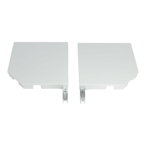 Joues blanches pour volet roulant type rénovation avec coffre et capot à pan coupé 45°