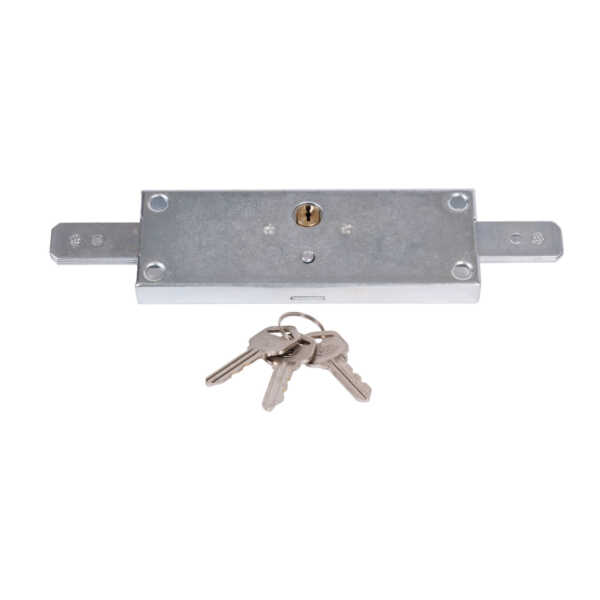 La serrure avec trois clés identiques permet d'ouvrir ou fermer plusieurs rideaux métalliques avec la mêmes clés