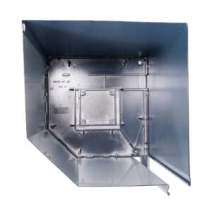 Coffre en aluminium à pan coupé 45° dimensions 300 x 300mm pour porte de garage enroulable en aluminium