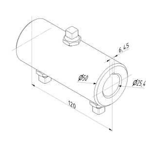 Dessin technique de l'accouplement d'axes pour porte industrielle avec dimensions en millimètres