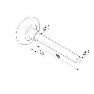Dessin technique de la roulette nylon pour porte sectionnelle résidentielle ou industrielle