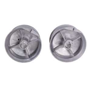 Dos des poulies pour enrouler les câbles d'une porte sectionnelle de 5,5m de hauteur maximum