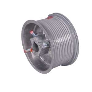 Poulie gauche pour enrouler les câbles d'une porte sectionnelle de 5,5m de hauteur maximum