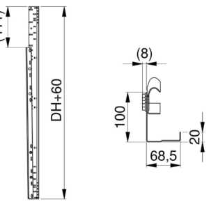 Kit de rails et joints pour porte sectionnelle résidentielle de 2.0 à 3.0mètres de hauteur de passage