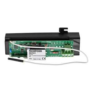 Etiquette signalétique avec caractéristiques techniques du récepteur radio indépendant QCRS1 GAPOSA 433,92Mhz