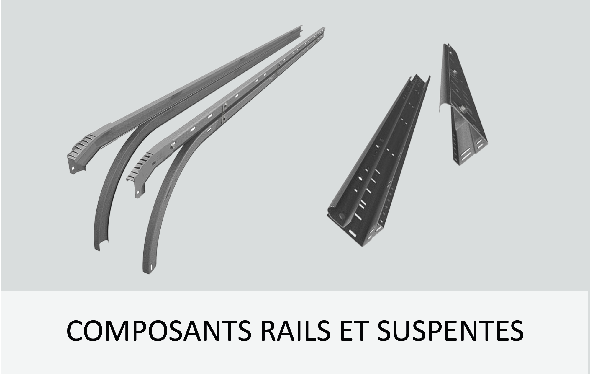 Composants rails et suspentes porte de garage sectionnelle